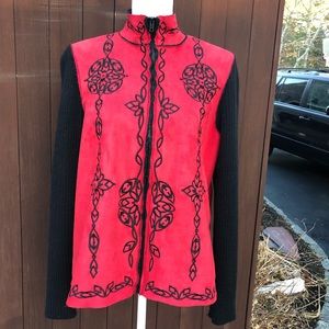 Coldwater Creek XL Red faux suede jacket.